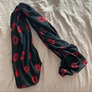 Red Lip Square Scarf